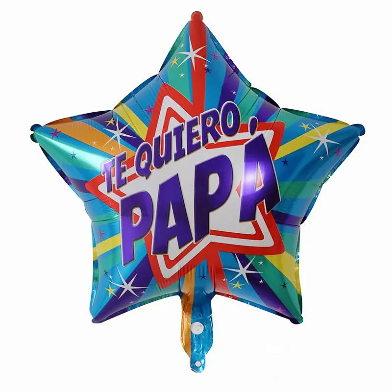 Wholesale 18inch Spanish Happy Father's Day Helium Globos Feliz Dia Super Papa helium Balloons father mother Party Decoration
