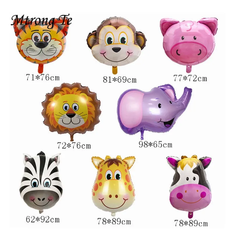 Large size animal head children party foil balloon cartoon animal shape party balloon manufacturer