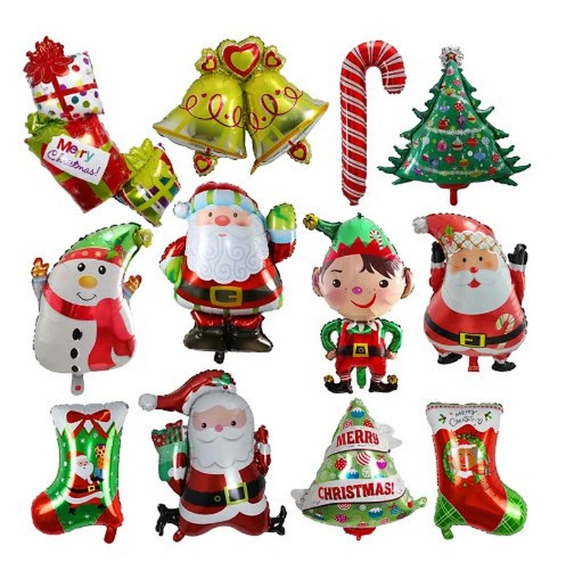 Christmas Foil Balloons Christmas Tree Christmas Socks Snowman Santa Claus Balloon Merry Christmas Party Decoration Globos