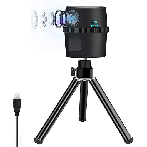 Hot sell 270-degree AI automatically rotates to track face recognition webcam