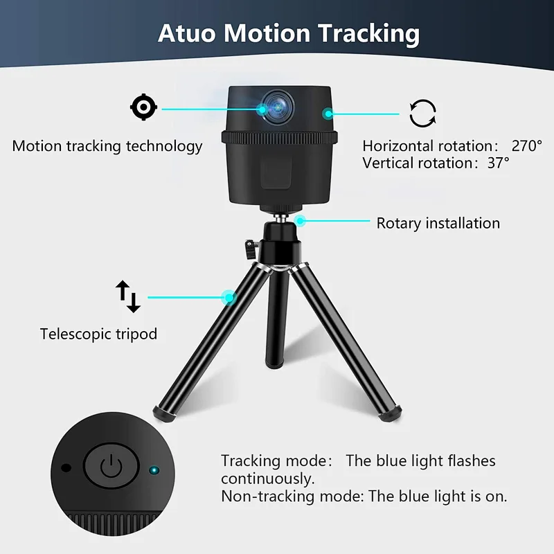 Hot sell 270-degree AI automatically rotates to track face recognition webcam