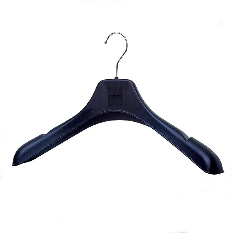 Fashion Black Plastic Jacket Hanger with Metal Hook (46cm)