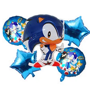 Amazon Hot Sale Cartoon Birthday Party Decoration Foil Balloon Set 18 Inch Star Sonic Foil Balloon Set