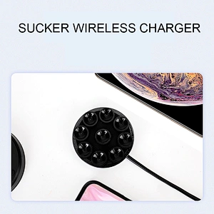 2021 New Mini Qi Standard Attachable Suction Cup Wireless Charger For IPhone 12