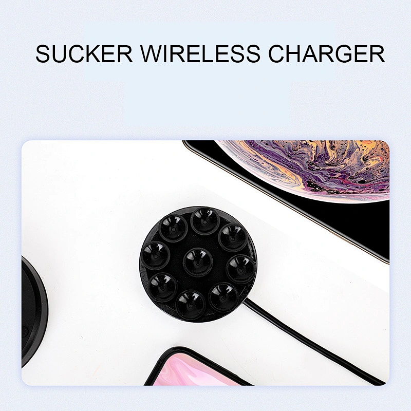 2021 New Mini Qi Standard Attachable Suction Cup Wireless Charger For IPhone 12