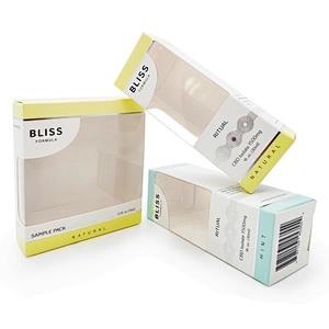 two tuck end printing paper box with pvc see through window