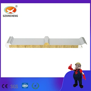 Metal Curtain 50mm Wall PU Sealing Rock Wool Sandwich Panel for Sale