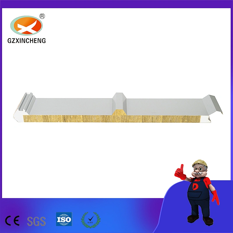 Metal Curtain 50mm Wall PU Sealing Rock Wool Sandwich Panel for Sale