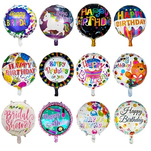Hot Selling 18 Inch Happy Birthday Foil Balloons Helium Balloons For Kids Party Decorations