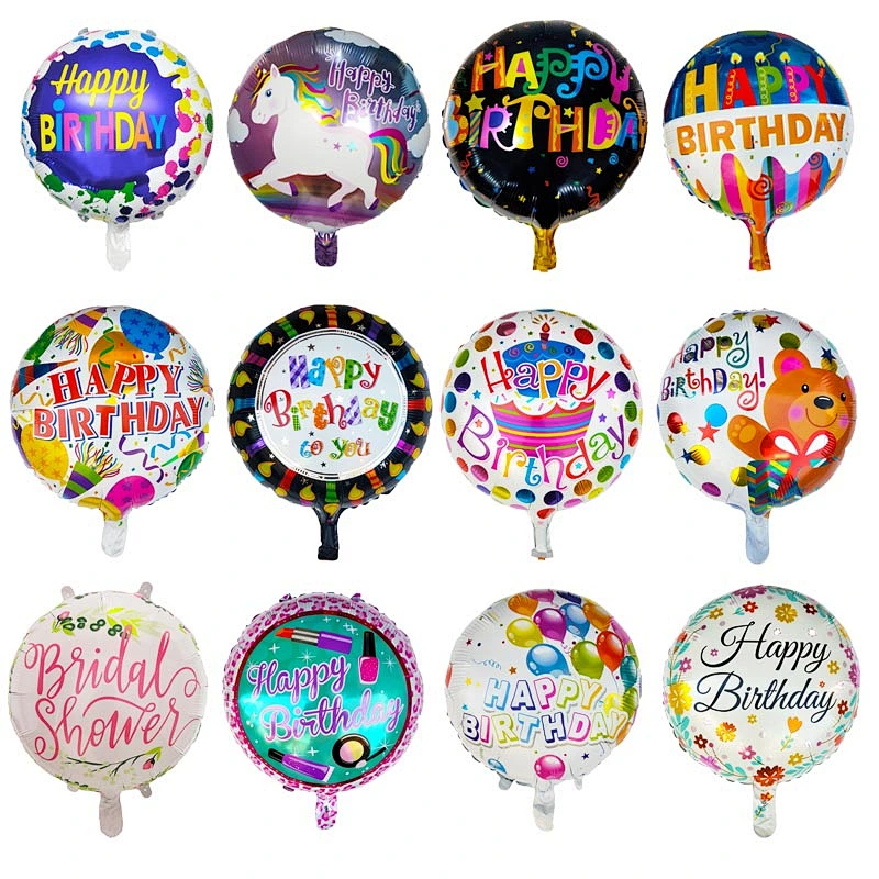 Hot Selling 18 Inch Happy Birthday Foil Balloons Helium Balloons For Kids Party Decorations