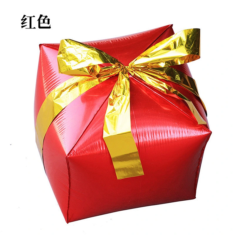 Hot selling box balloon Christmas gift box aluminum foil balloon birthday party decoration aluminum film balloon