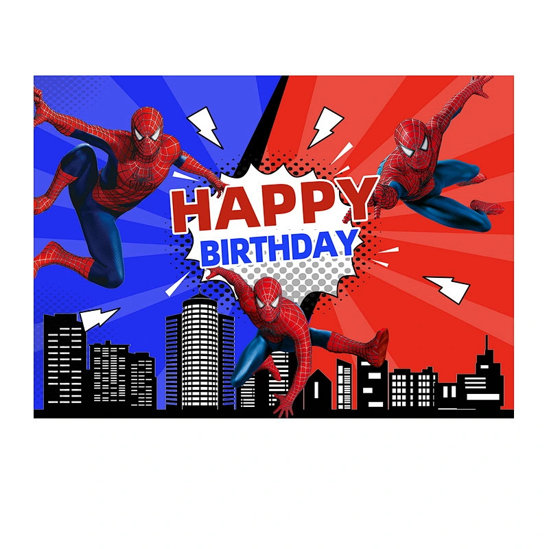 Cartoon Background Cloth Super Hero Mickey Minnie Boss Baby Theme Backdrop For Children Birthday Party Decoration Cloth