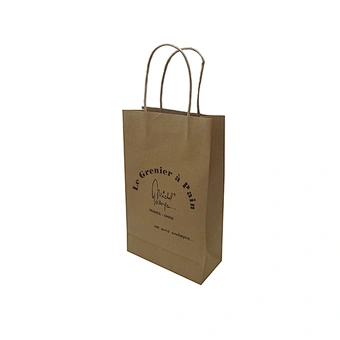 Custom flat handle brown kraft food paper bag manufacturer