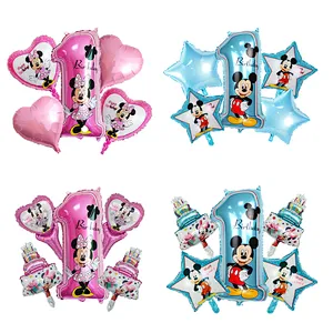 5pc infant toy Mickey Mouse balloon Mickey Minnie birthday party decorations kids Baby shower balloons