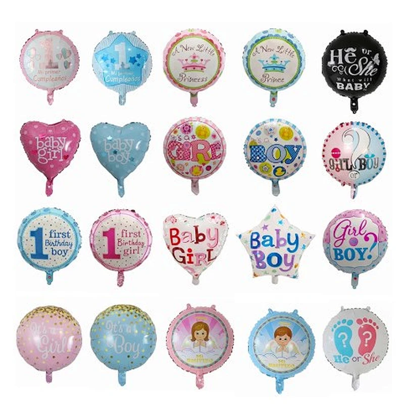 18inch Baby Shower Round Foil Balloons Princess Boy or Girl Birthday Party Decor golobs Supplies baby 1st Helium balloon
