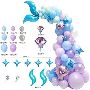Amazon 87pcs balloon kit arch set mermaid high quality latex balloon combo set wedding party birthday balloon
