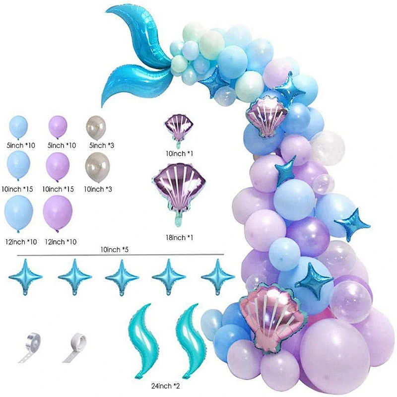 Amazon 87pcs balloon kit arch set mermaid high quality latex balloon combo set wedding party birthday balloon