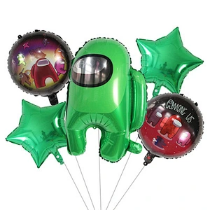 Amazon Hot Sale Birthday Party Decoration Foil Balloon 5pcs Amoung Us Game Them balloon Set