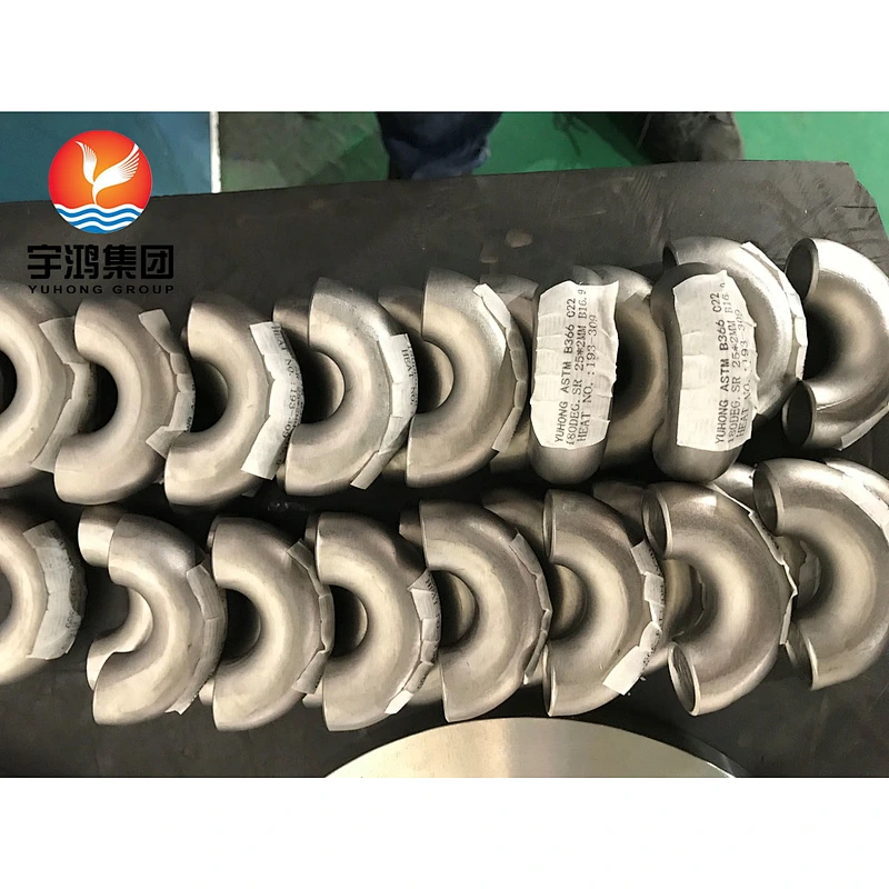 180 DEG. ELBOW ASTM B366 C-22 DIN 1.4501 B16.9 BUTT WELD FITTING