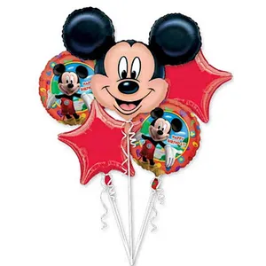 Amazon Hot Sale Cartoon Mickey Mouse Minnie Foil Balloon Set for Kids Birthday Party Decoration Globos