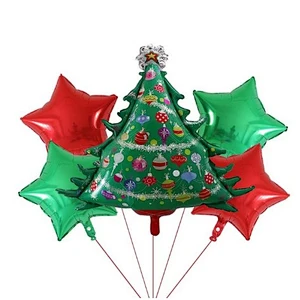 5pcs Merry Christmas Foil Balloons Set Santa Claus Snowman Tree Stockings Bells Helium Globos New Year Xmas Party Decorations