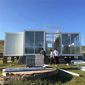 Casa contenedor modular prefabricada expandible de bajo costo para villa, baño público, hotel