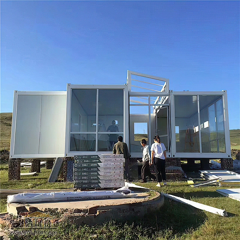 Casa contenedor modular prefabricada expandible de bajo costo para villa, baño público, hotel