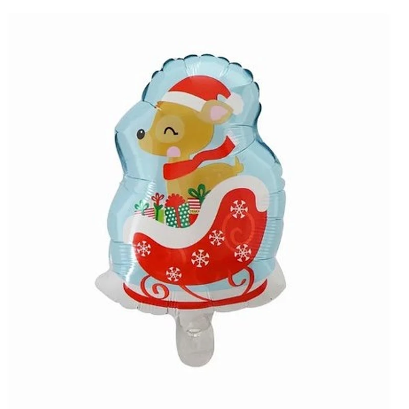 Hot sale mini Christmas decoration cartoon foil balloon Santa Claus Christmas tree socks children toy balloons