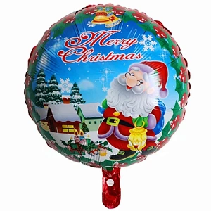 18 Inch Christmas Balloons Round Aluminum Foil balloons Holiday Party Decoration Balloons Wholesale