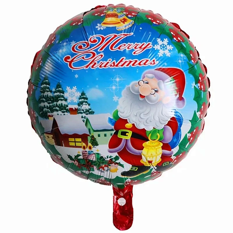 18 Inch Christmas Balloons Round Aluminum Foil balloons Holiday Party Decoration Balloons Wholesale