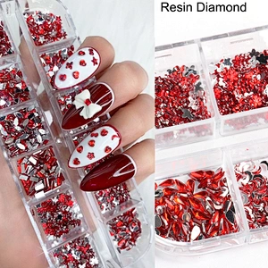 Love Star Resin Flat Glass Rhinestones