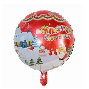 18 inch round christmas decoration helium balloon inflatable merry christmas aluminum foil balloon party supplies
