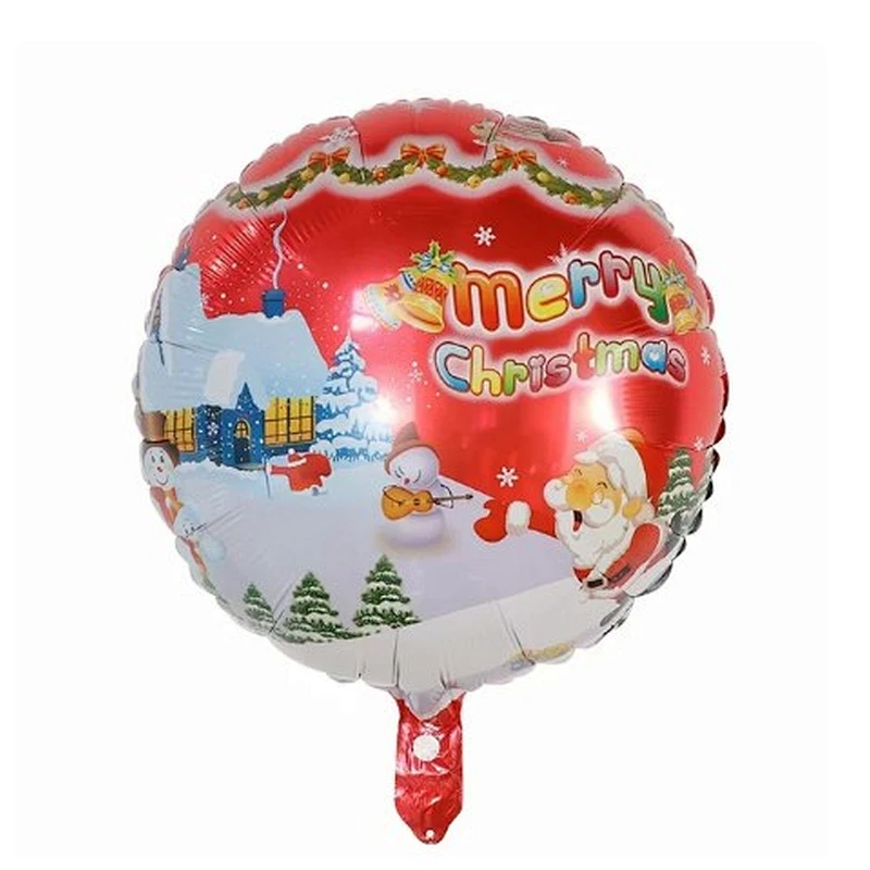 18 inch round christmas decoration helium balloon inflatable merry christmas aluminum foil balloon party supplies