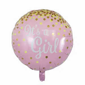 Hot sale 18 inch Baby Boy It's a Girl Foil balloons Round shape helium globos for baby shower birthday party decoration