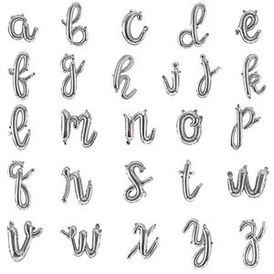 16 inch lowercase cursive a-z letters aluminum cursive birthday foil balloon letter alphabet balloons wedding decoration