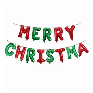Multicolor Merry Christmas Foil Balloons 16inch Gold Silver Letter Air Globos Happy New Year Xmas Party Decoration Banner