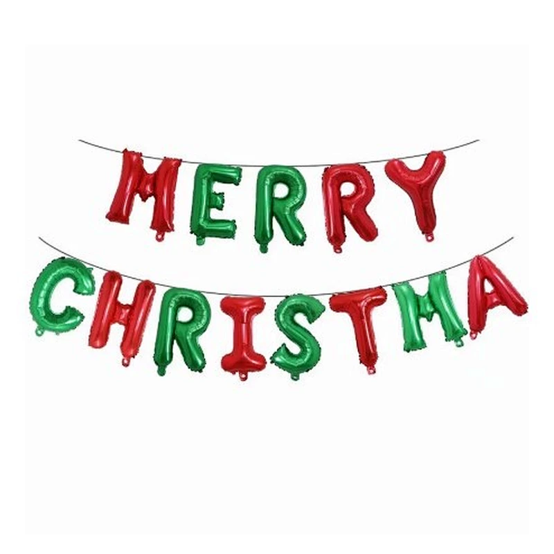 Multicolor Merry Christmas Foil Balloons 16inch Gold Silver Letter Air Globos Happy New Year Xmas Party Decoration Banner