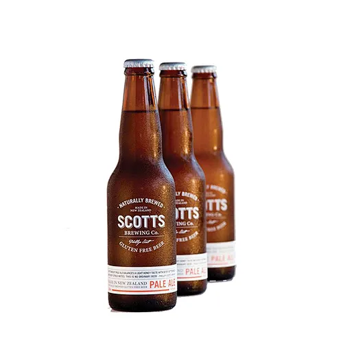 Botella de vidrio de cerveza ámbar personalizada del fabricante mayorista para la venta