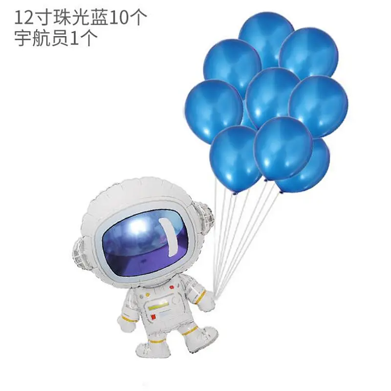 5pcs Astronaut Rocket Balloon Kit Astronaut Outer Space Theme Birthday Galaxy Theme Party Decoration round balloons