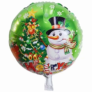 18 Inch Christmas Balloons Round Aluminum Foil balloons Holiday Party Decoration Balloons Wholesale