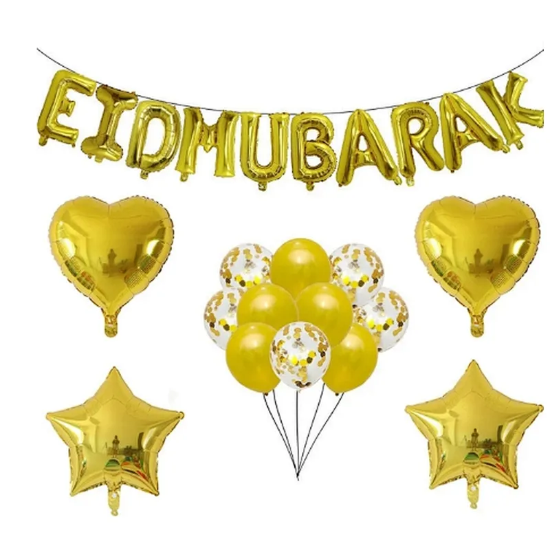 EID MUBARAK balloons garland deco ramadan kareem happy eid moubarak decor decorations air helium foil latex balloons