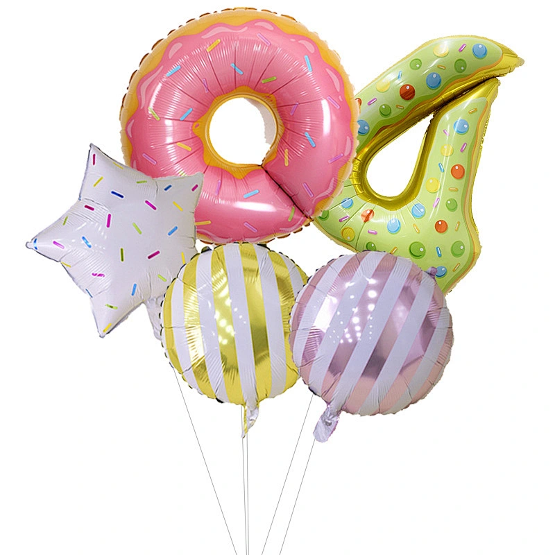 Donut Birthday Party Decorations Mylar Balloon Donut Globos Theme Party Supplies Baby Shower Home Decoration Birthday Backdrop