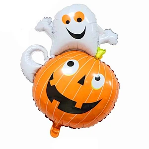 New design Halloween aluminum foil helium balloons Halloween party pumpkin monster head decoration wholesale