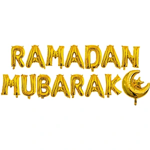 16Inch Letter Foil Balloons Eid Mubarak Decor Mubarak Ramadan Letter Balloons Happy Eid Banners Decoration
