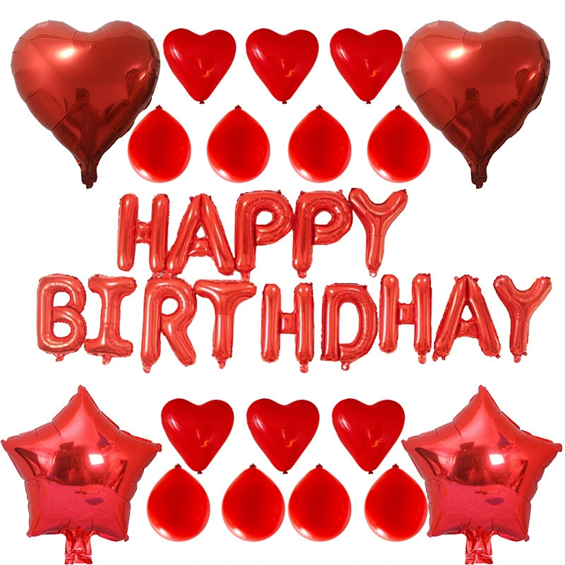Blue Happy Birthday Balloons Set Letter Foil Balloons and Latex Balloons for Birthday Party Decoration