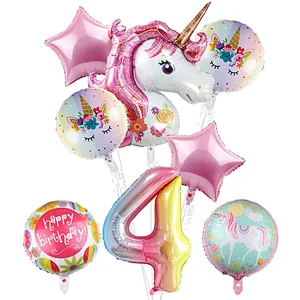 Unicorn Aluminum Film Balloon Set For Baby Shower Kids 1 years old deacoration balloon set