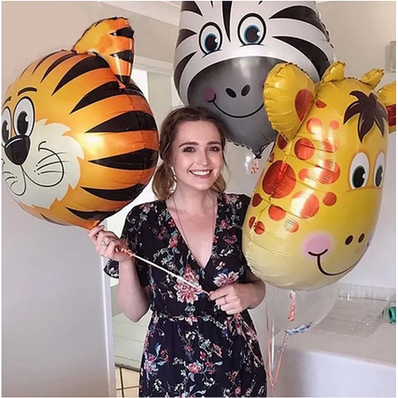Large size animal head children party foil balloon cartoon animal shape party balloon manufacturer