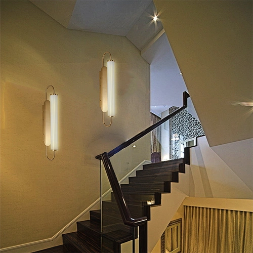 Simple Lenght 50CM Iron Glass Gold Tube 12W Modern Wall Light Modern LED Wall Lamp