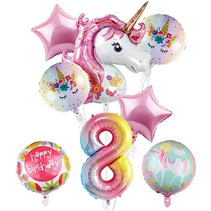 Unicorn Aluminum Film Balloon Set For Baby Shower Kids 1 years old deacoration balloon set