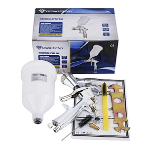 Rongpeng R500 LVLP Spray Gun 600cc Cup Gravity Airbrush For Finish Painting